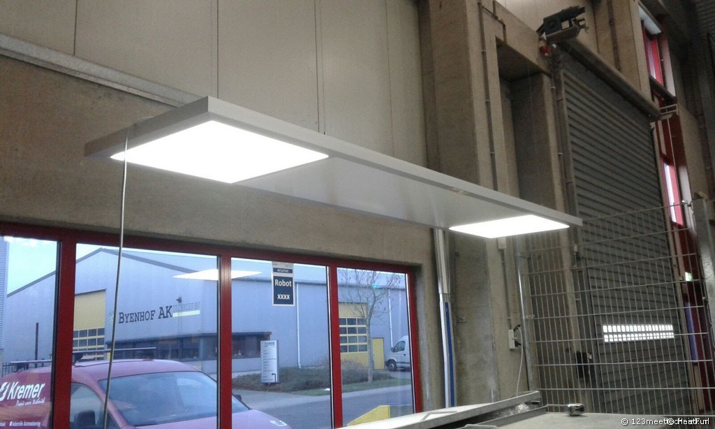 Werkplaatsverwarming met LEDverlichting